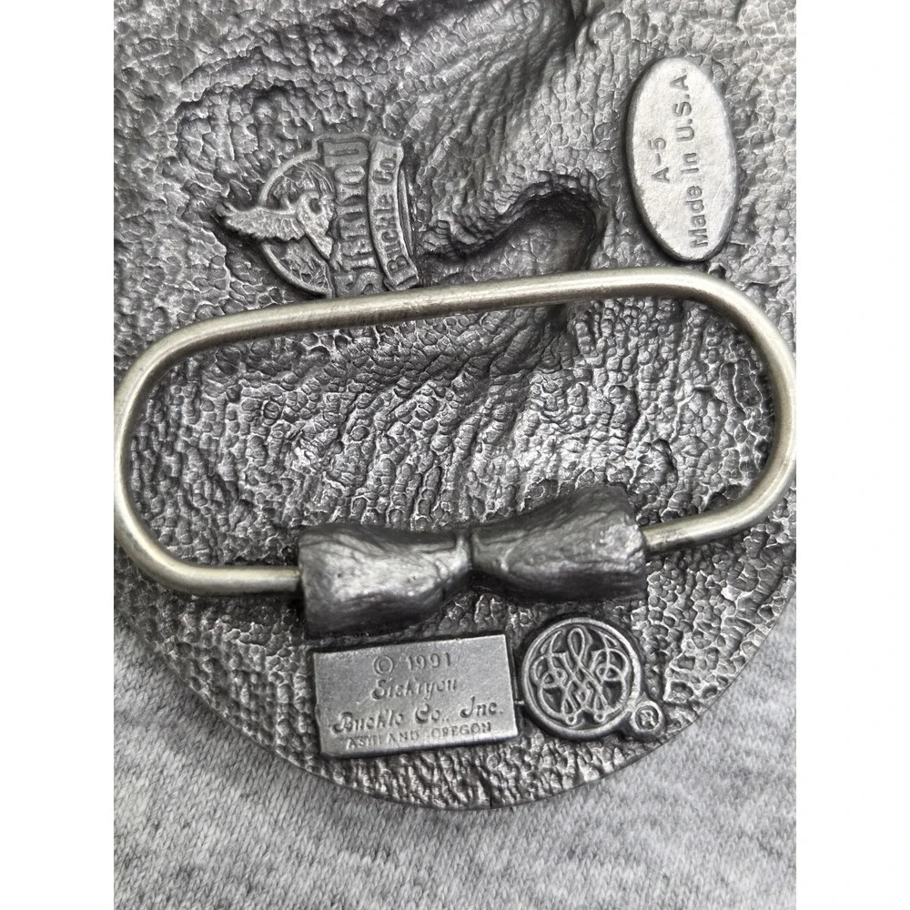 1991 Siskiyou Two Horse Stallion Western Belt Buckle
